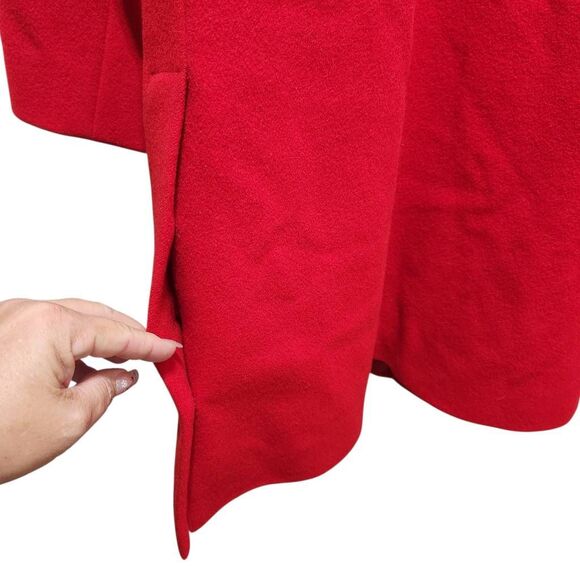 Harvè Benard by Benard Holtzman red lambs wool coat 10 vintage - Picture 4 of 7